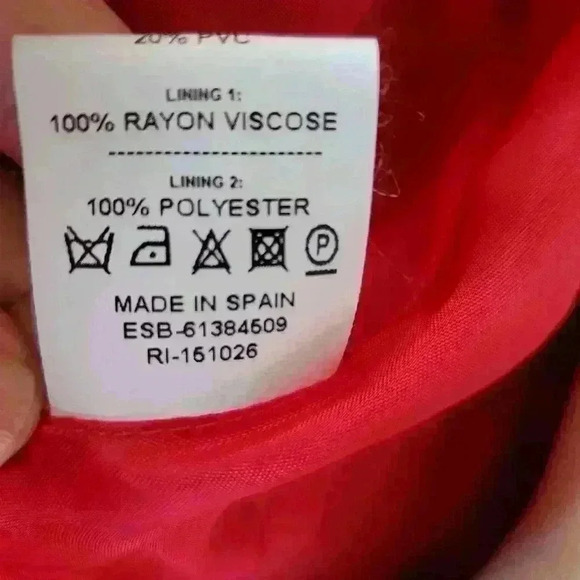 GLORIA ESTELLES BARCELONA designer wool jacket. Red/white/black. Size medium. - Picture 10 of 15